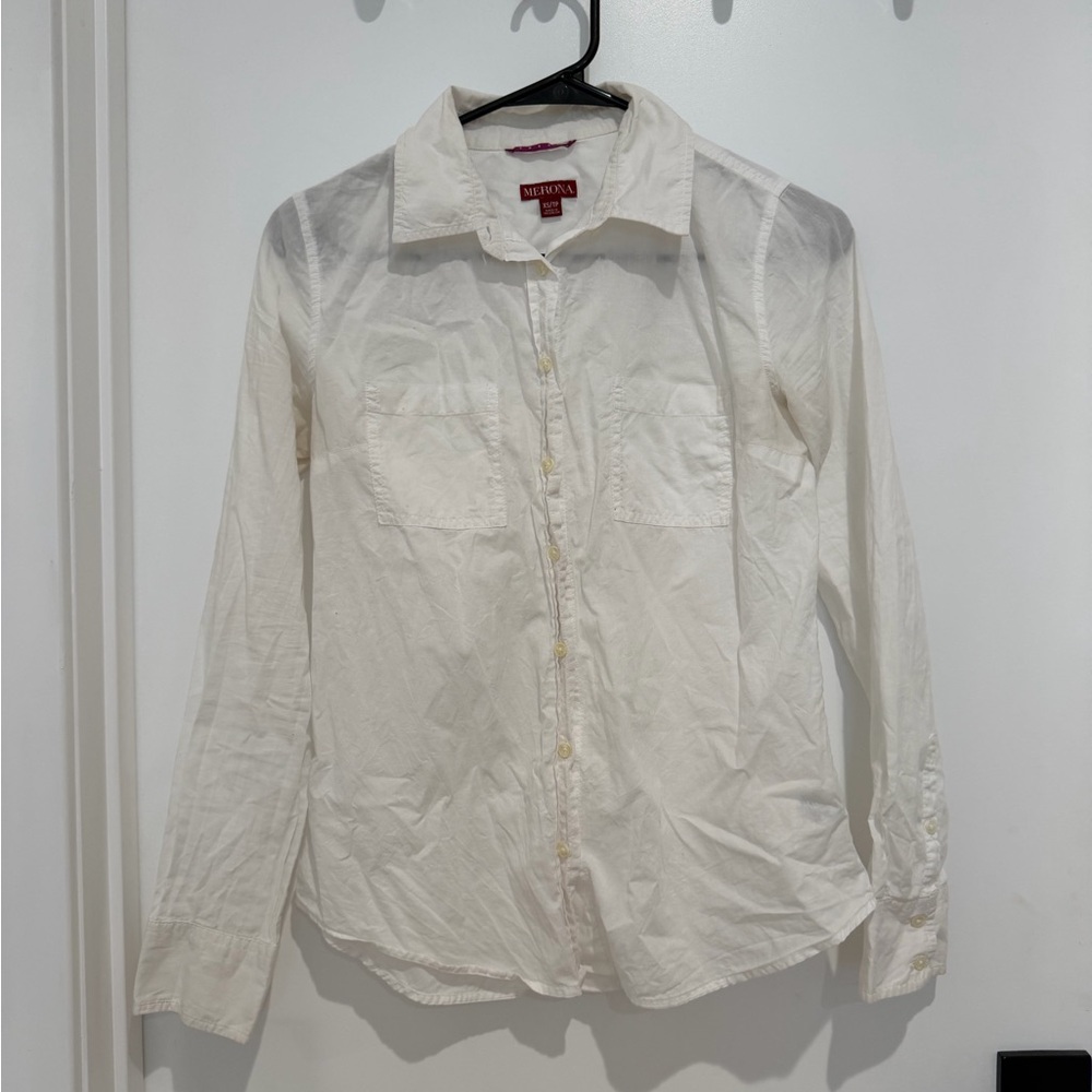 White Classic Button-Up Shirt